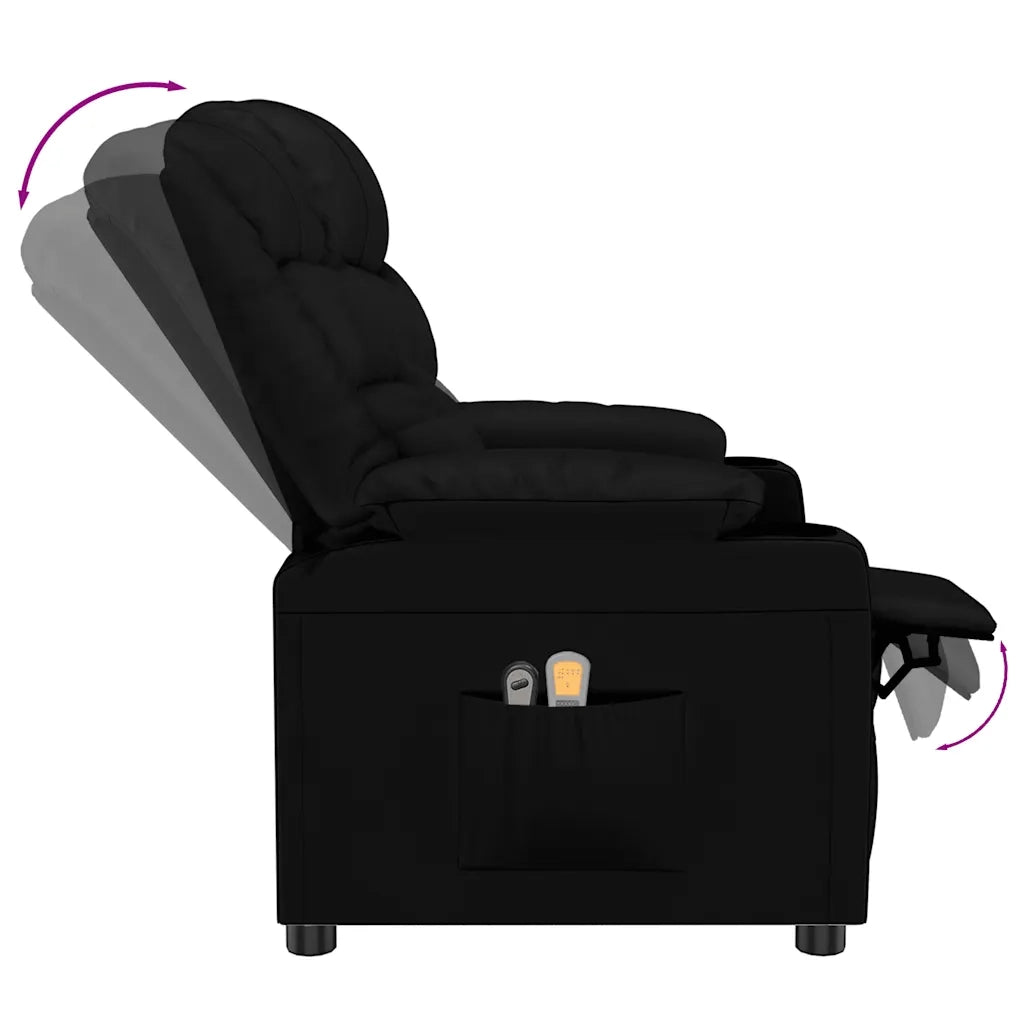 Poltrona Massaggiante | Sedia Relax Elettrica Nera in Similpelle