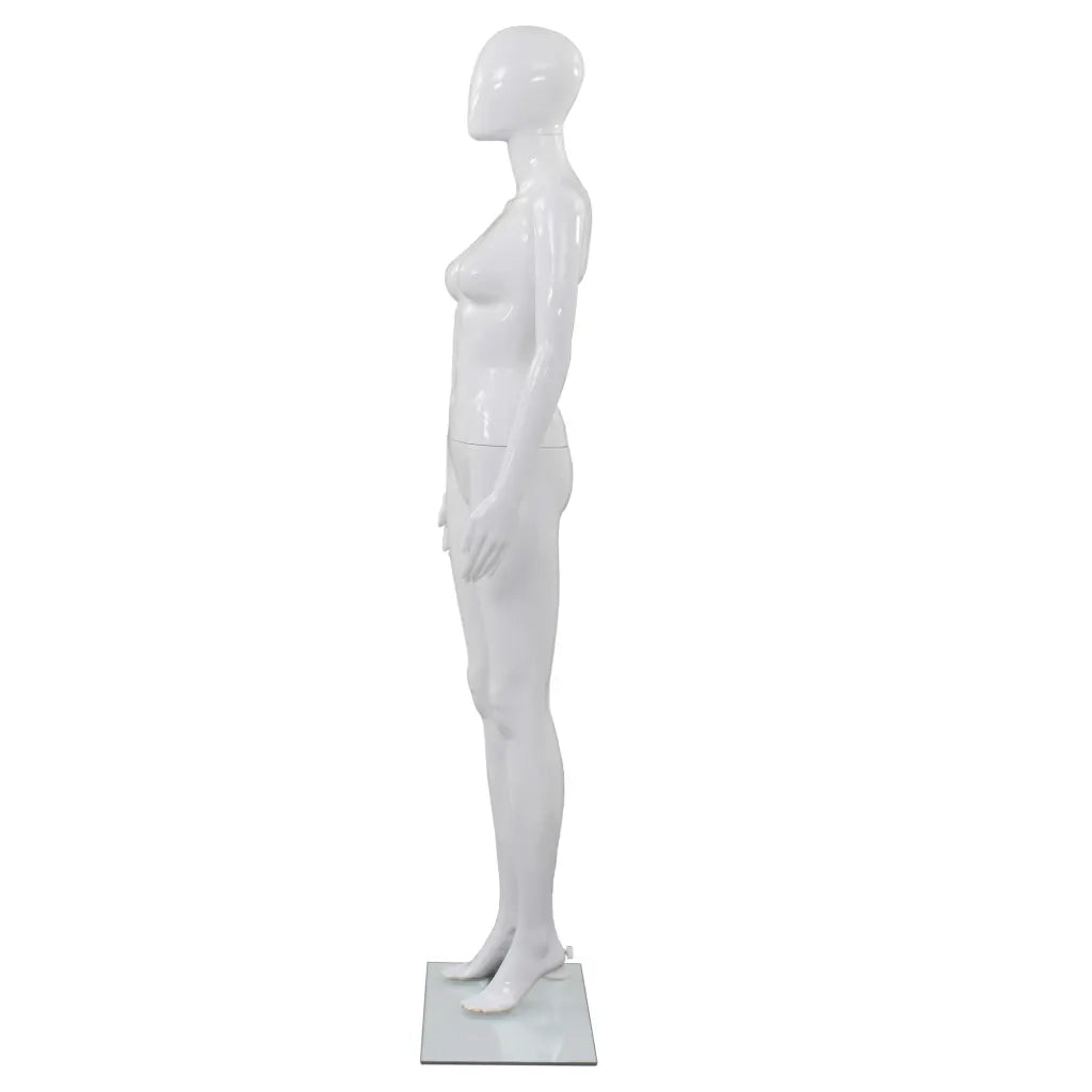 Manichino Donna Figura Intera Base in Vetro 175cm Bianco Lucido CFW7792411