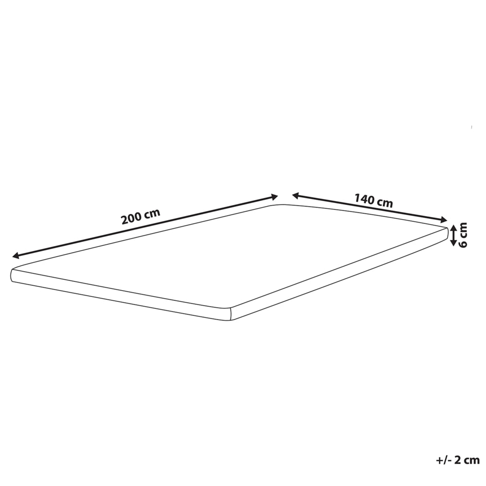 Coprimaterasso in schiuma bianca 140 x 200 cm comfort morbidezza