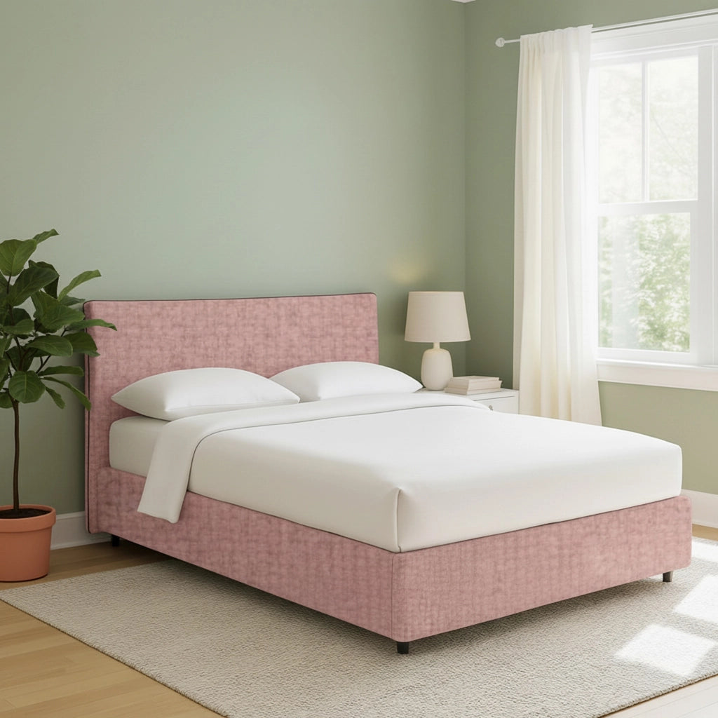 Tipton, Letto Matrimoniale Sfoderabile Made in Italy, Rosa