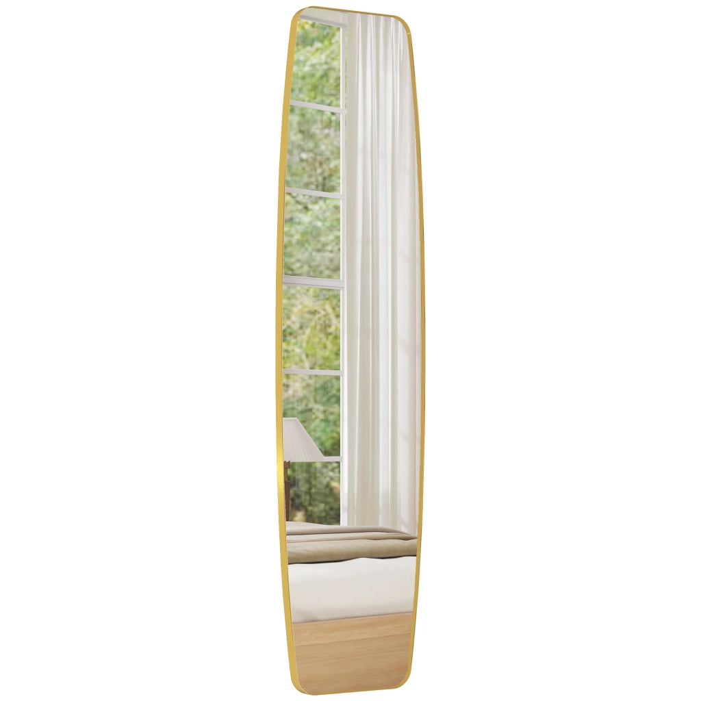 Specchio da Parete con Cornice in Metallo ¨C zephmum ¨C Oro 160x40x3 cm