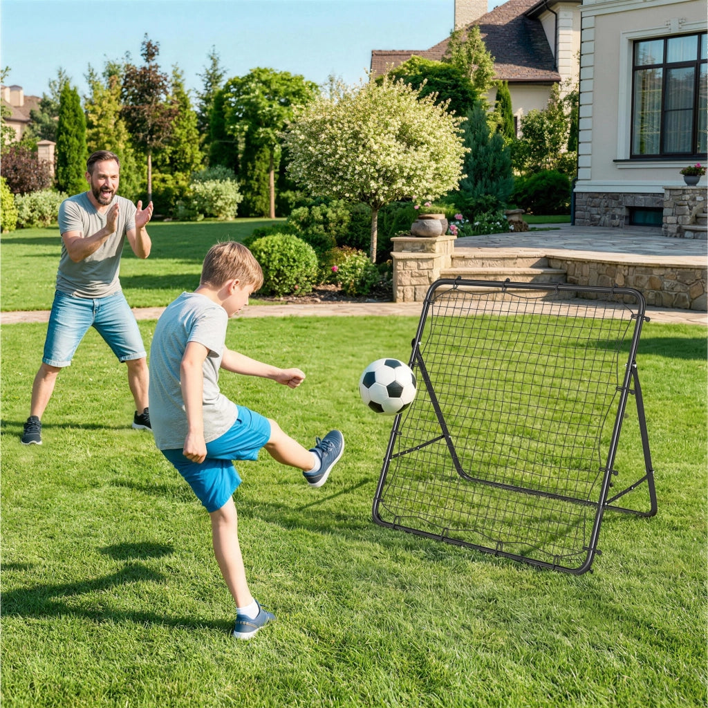 Porta Pallone da Calcio Pieghevole ¨C zephmum ¨C Nero 120x73x112 cm