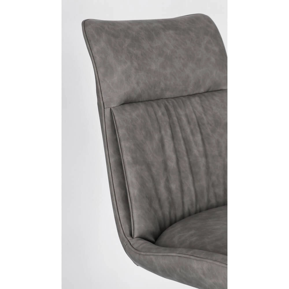 Set di 2 Sedie Imbottite in Similpelle con Gambe in Acciaio - ARIA