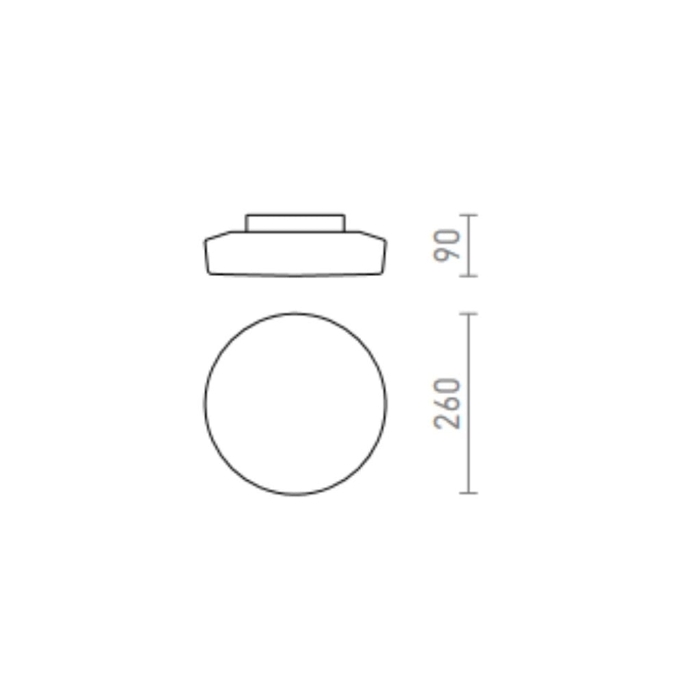 Plafoniera ZARA LED 26 da soffitto  vetro opalino/cromo 230V LED 12W IP44  3000K