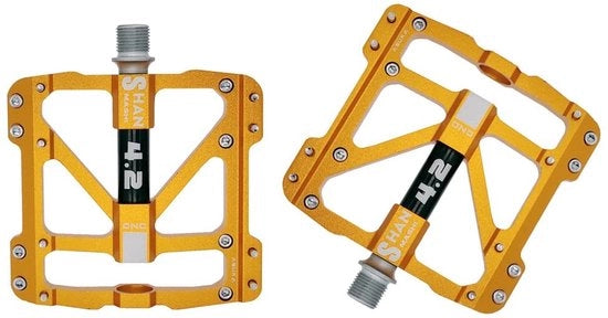Pedale per bicicletta di alta qualità - Lega di alluminio - Antiscivolo - Asso di acciaio CR-Mo 9/16 pollici - Adatto per MTB/BMX/bicicletta da città - Peso 385 g / coppia - Dimensioni 105 x 100 x 22 mm - Accessorio per bicicletta