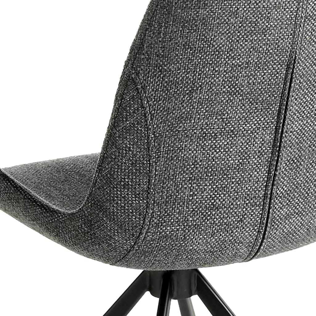 Sedia girevole in tessuto grigio scuro
