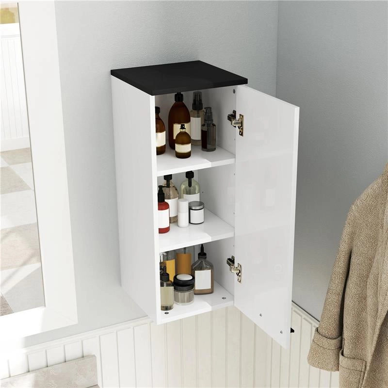 ARMADIETTO BAGNO DA PARETE CON 3 RIPIANI E MENSOLE REGOLABILI 30X32X73 CM BIANCO