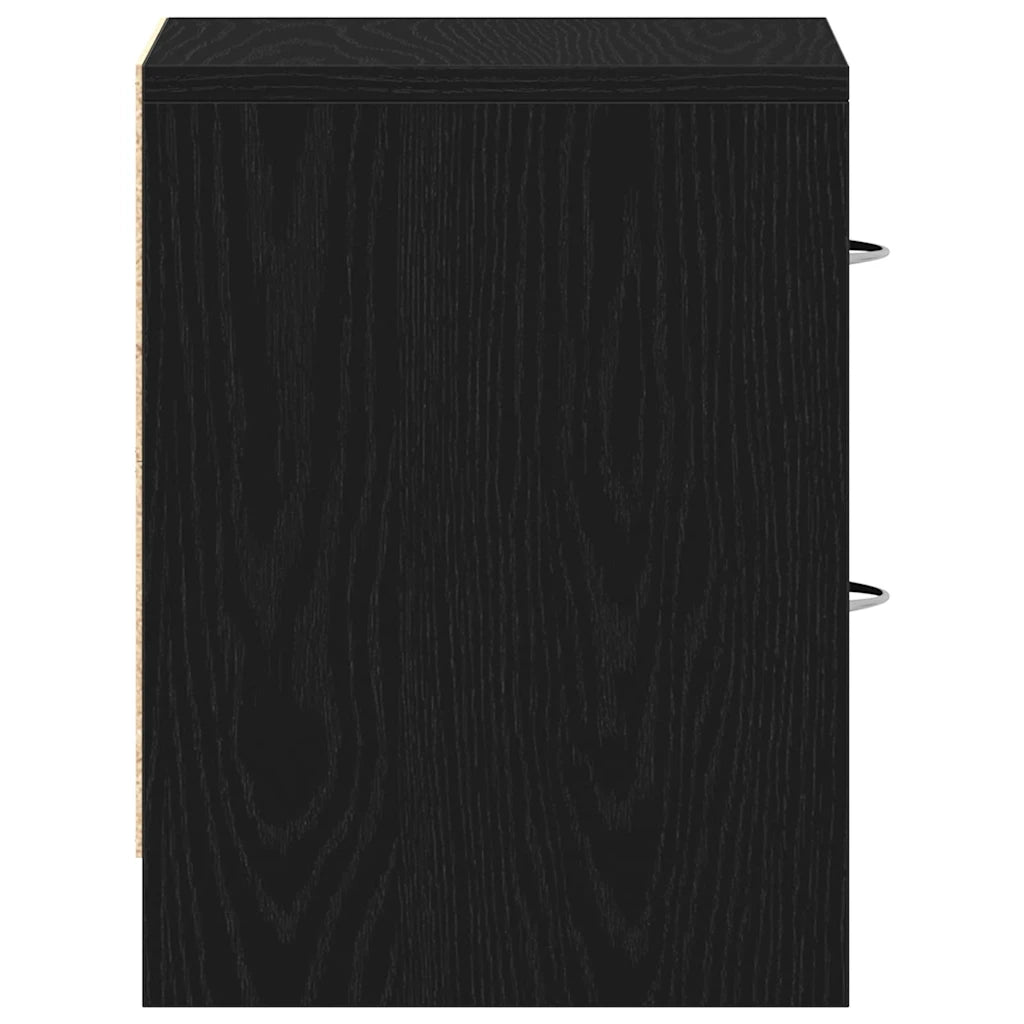 Comodino Rovere Nero 40x30x40 cm in Legno Multistrato 862004