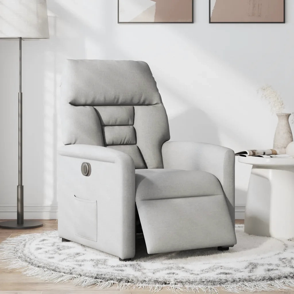 Poltrona Elettrica Reclinabile Grigio Nuvola in Tessuto 3303021