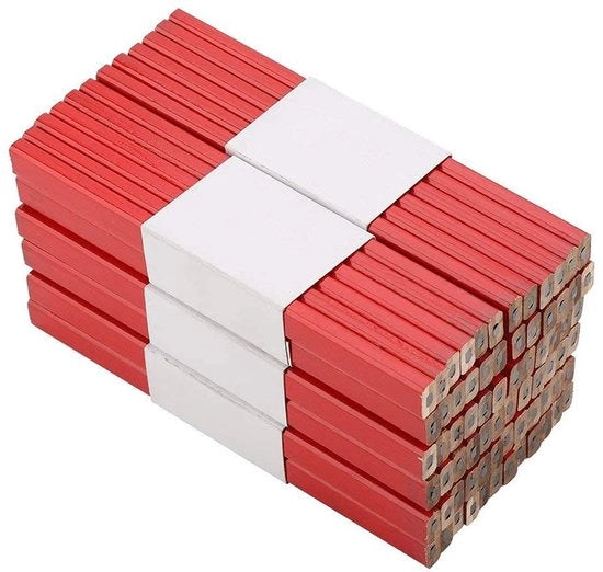 Set di segnali per legno da 72 pezzi - Marcatura professionale del legno - Materiale in legno e metallo duraturo - Metallo duro nero - Facile da affilare - Colore rosso acceso - Segnale per legno da costruzione