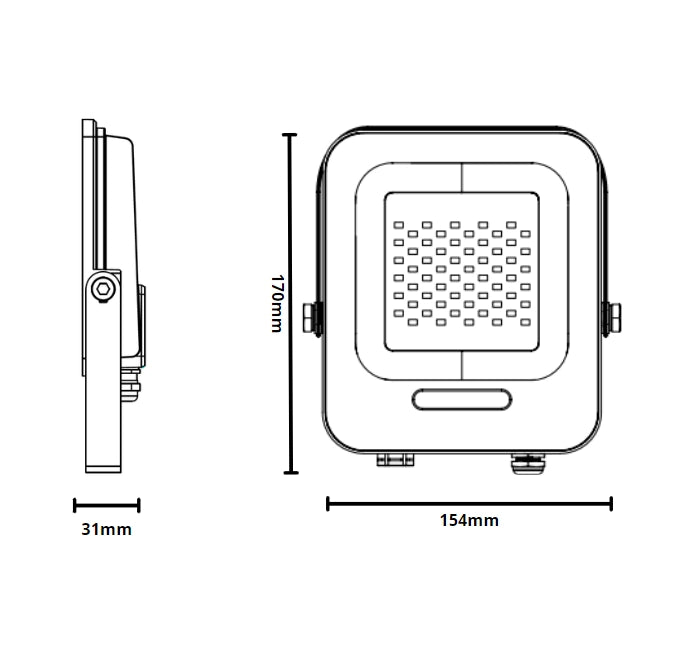 Proiettore led 30 watt slim metallo nero ip65 equivalente 160 watt *** temperatura colore lampada 6000k bianco freddo...