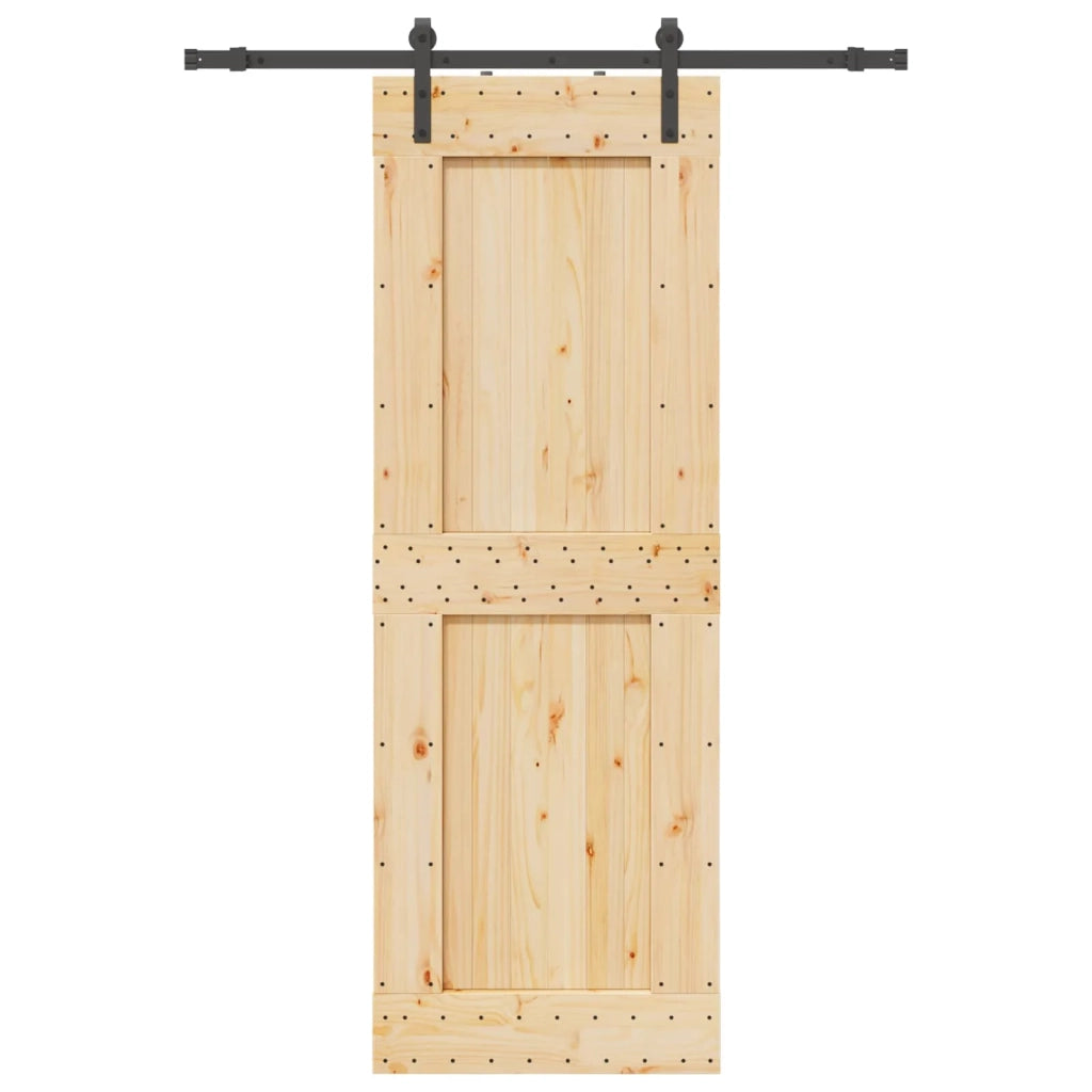 Porta scorrevole NARVIK Naturale e Nero 80 x 210 cm (152,5 cm) 3445300