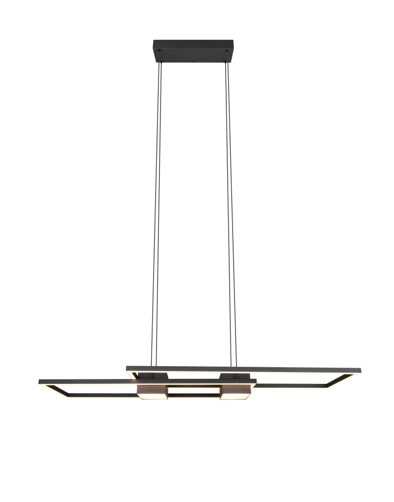 Lampada a sospensione bi-emissione, metallo, nero, L 100 cm, Albany