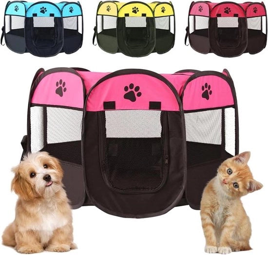 Tenda per Animali - Adatta per Cani e Conigli - Rosso/Nero - Tessuto Oxford