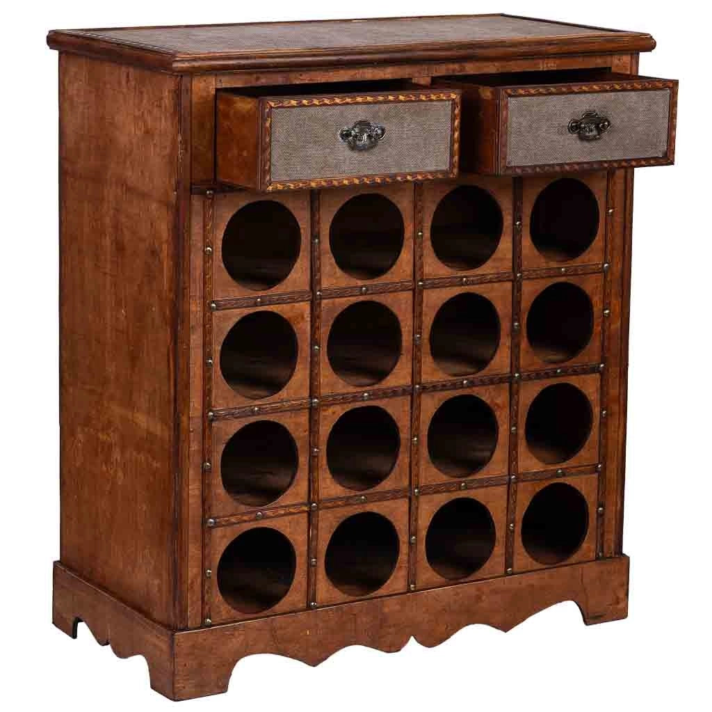 Baul porta bottiglie in legno marrone 63x31x69,5h cm