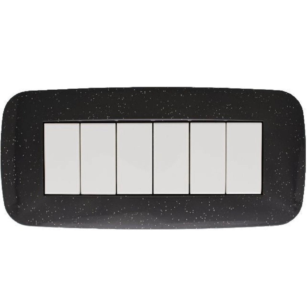 Trade Shop - Placca Futura 3 4 6 Moduli Nero Flash Compatibile Con Bticino Axolute -