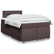 vidaXL Giroletto a Molle con Materasso Marrone Scuro 120x200cm Tessuto