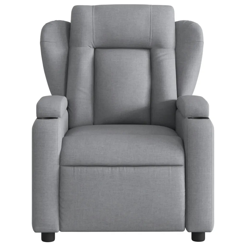 Divano Sedia-Poltrona reclinabile in tessuto grigio chiaro 407982
