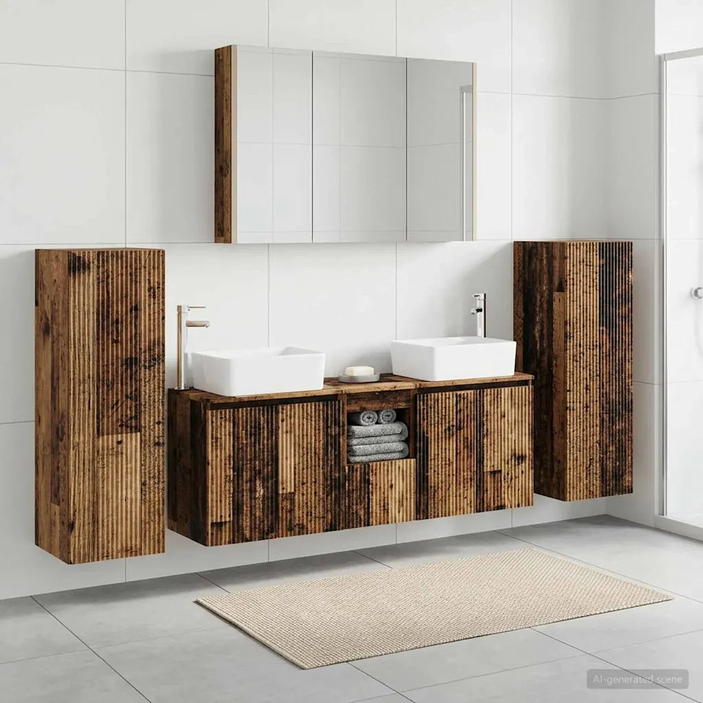 Set di mobili per il bagno 6 pcs Legno antico 3407173