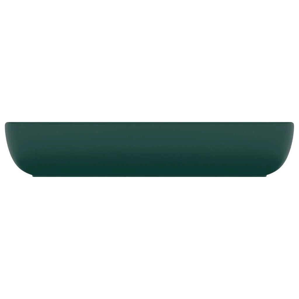 Lavabo da appoggio rettangolare di lusso lavabo da bagno lavabo per sala trucco 71 x 38 cm ceramica verde scuro opaco 02_0002701