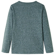 Maglietta Bambino Maniche Lunghe Verde Scuro Mélange 116 12826