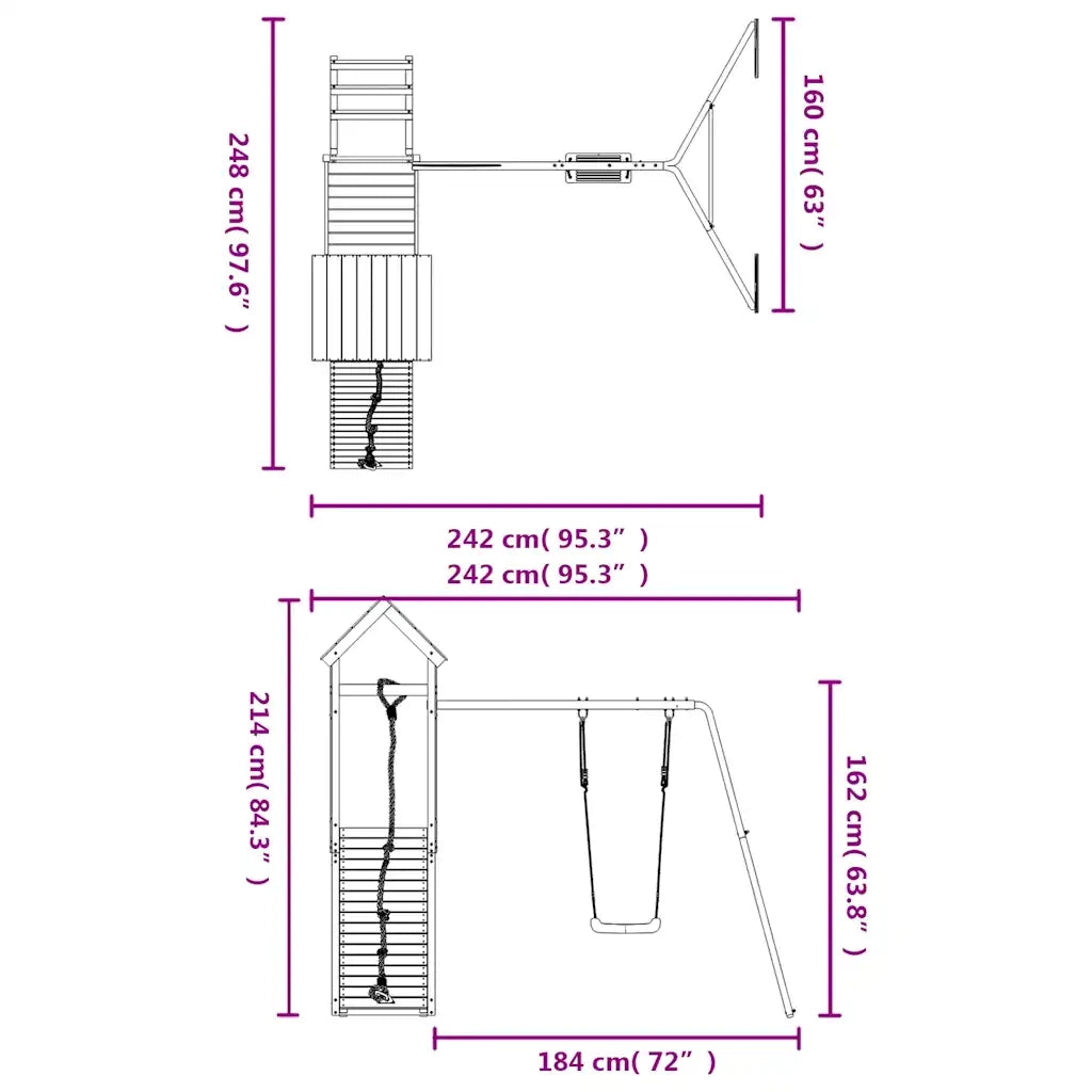 Set da Gioco da Esterno in Legno di Pino Impregnato CFW6032717