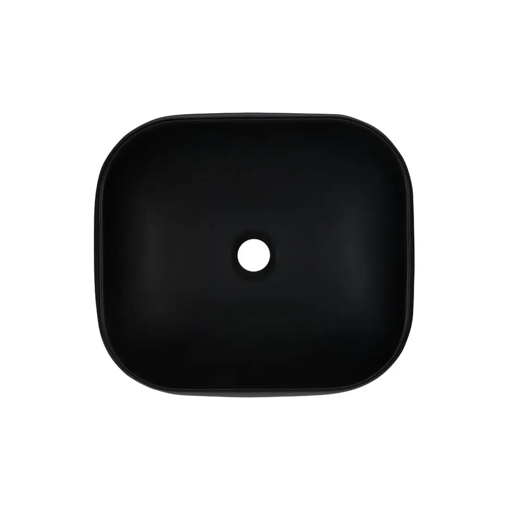 Lavabo da appoggio rettangolare 45x40 cm in ceramica nera opaca