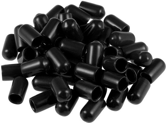 Capociglia in gomma - Protezioni per cavi - Protezioni per cavi - Molle e flessibili - Nero - Capociglia flessibili a vite - Protezione per mobili - 50 pz - Modello: 50pz