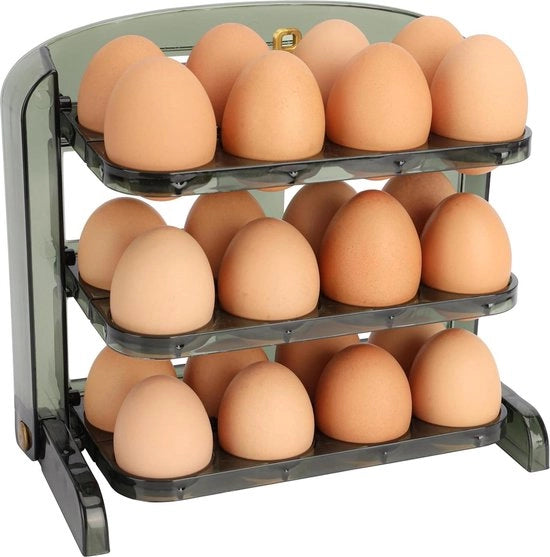Contenitore per conservazione a basso consumo energetico per 24 uova - contenitore per frigorifero e congelatore in plastica - dispenser e organizzatore di uova per la cucina a risparmio di spazio
