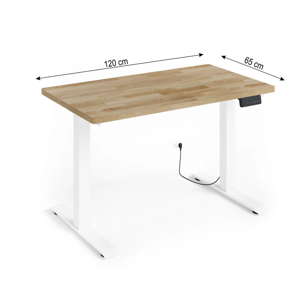 SCRIVANIA BIM NATURAL 2P BIANCO OPACO ROVERE NATURALE 120x65