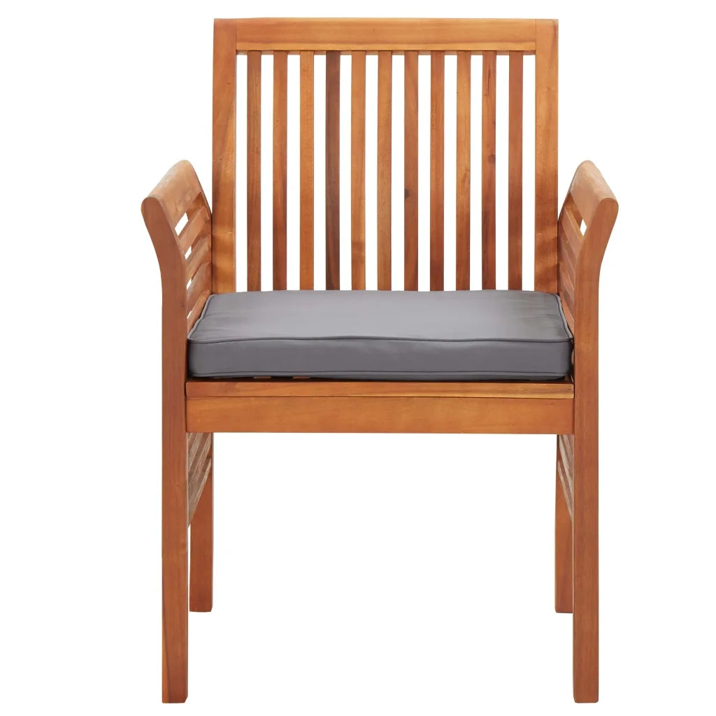 Set da Pranzo da Giardino 5 pz con Cuscini Massello di Acacia 278902