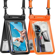 Zak da bagno impermeabile - doppia capacità IPX8 - 2-pack - 7'' - Dry Bag subacqueo - bagno spiaggia nuoto - iPhone 15 14 13 12 Pro Max mini