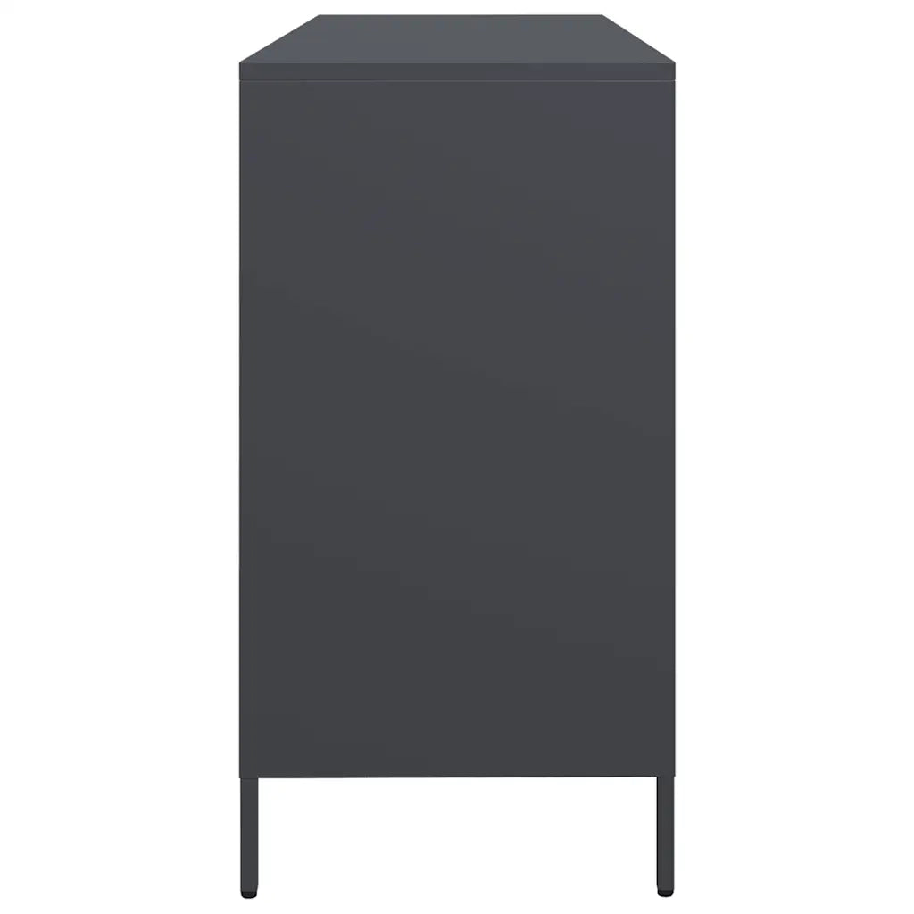 Credenza Antracite 135x39x73,5 cm in Acciaio Laminato a Freddo