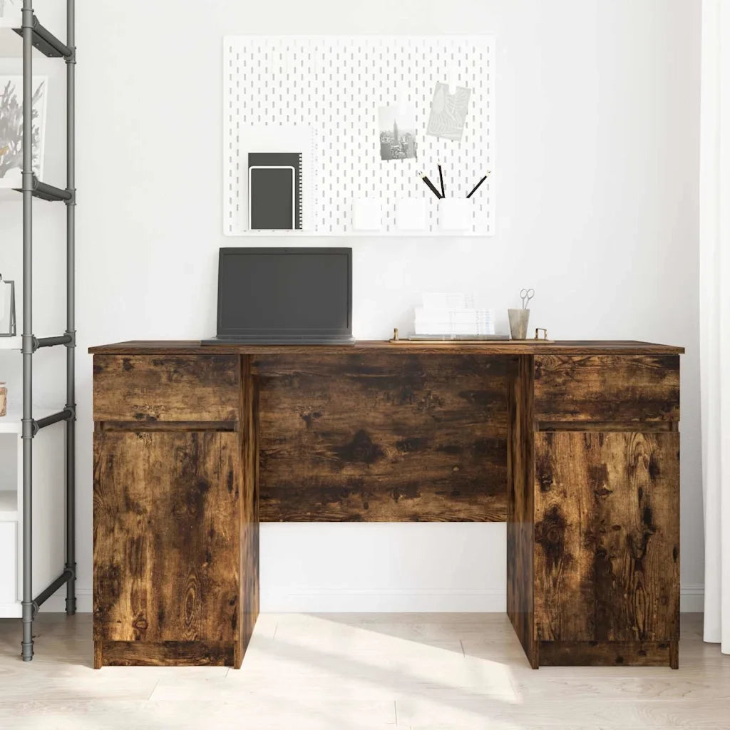 Scrivania | Tavolo da Ufficio Rovere fumo 140 x 49 x 76 cm Legno multistrato