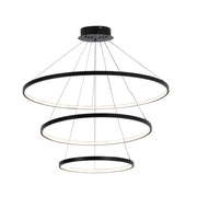 Polux LEA lampada sospesa LED 60W 3 anelli nera Ø80