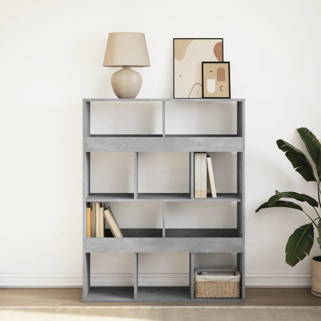 Libreria-Scaffale per Libri-Mobile di Stoccaggio Grigio Cemento 100x33x125,5 cm in Legno Multistrato 957112