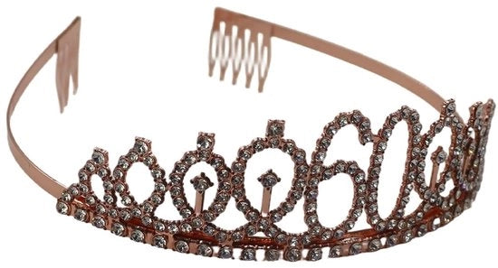 Cintura di Festeggiamento 60e Compleanno - Tiara - Corona - Festa di Compleanno - Regali - Acciaio Inossidabile con Strass