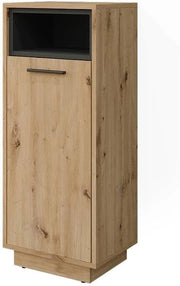 Mobiletto bagno Beatrice, Rovere artigianale, 38 x 93 cm, per la conservazione in bagno abbinabile alla serie Beatrice