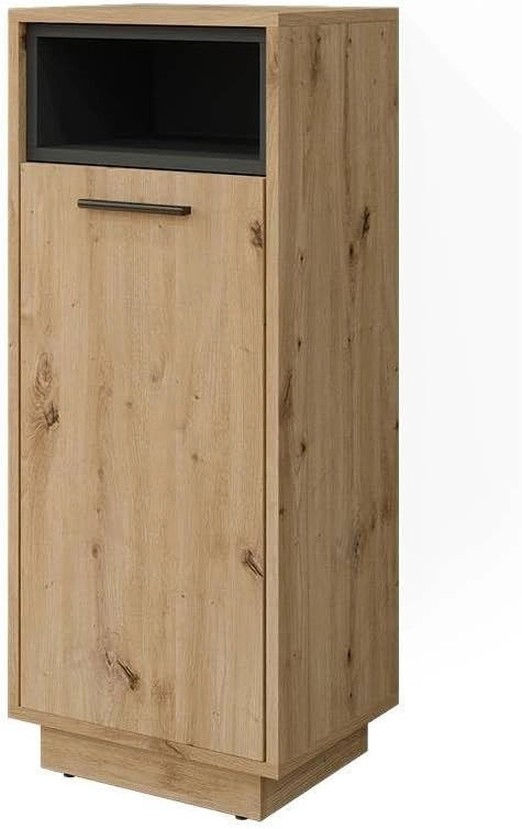 Mobiletto bagno Beatrice, Rovere artigianale, 38 x 93 cm, per la conservazione in bagno abbinabile alla serie Beatrice