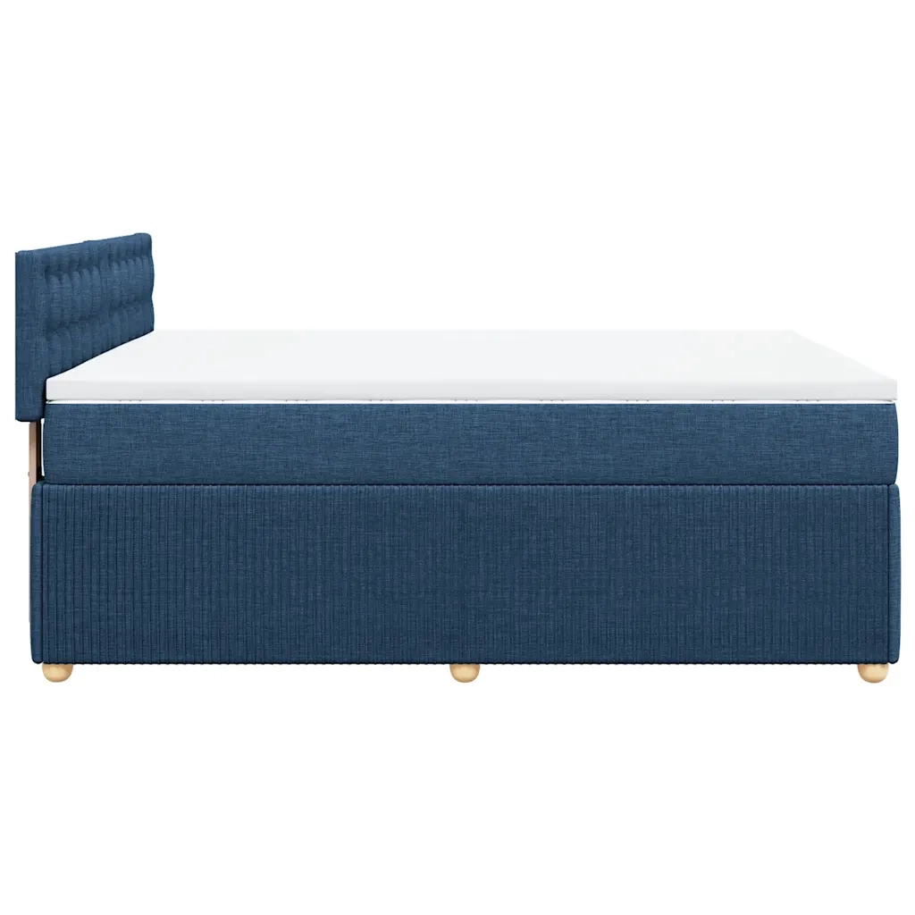 Giroletto a Molle con Materasso Blu 140x190 cm in Tessuto