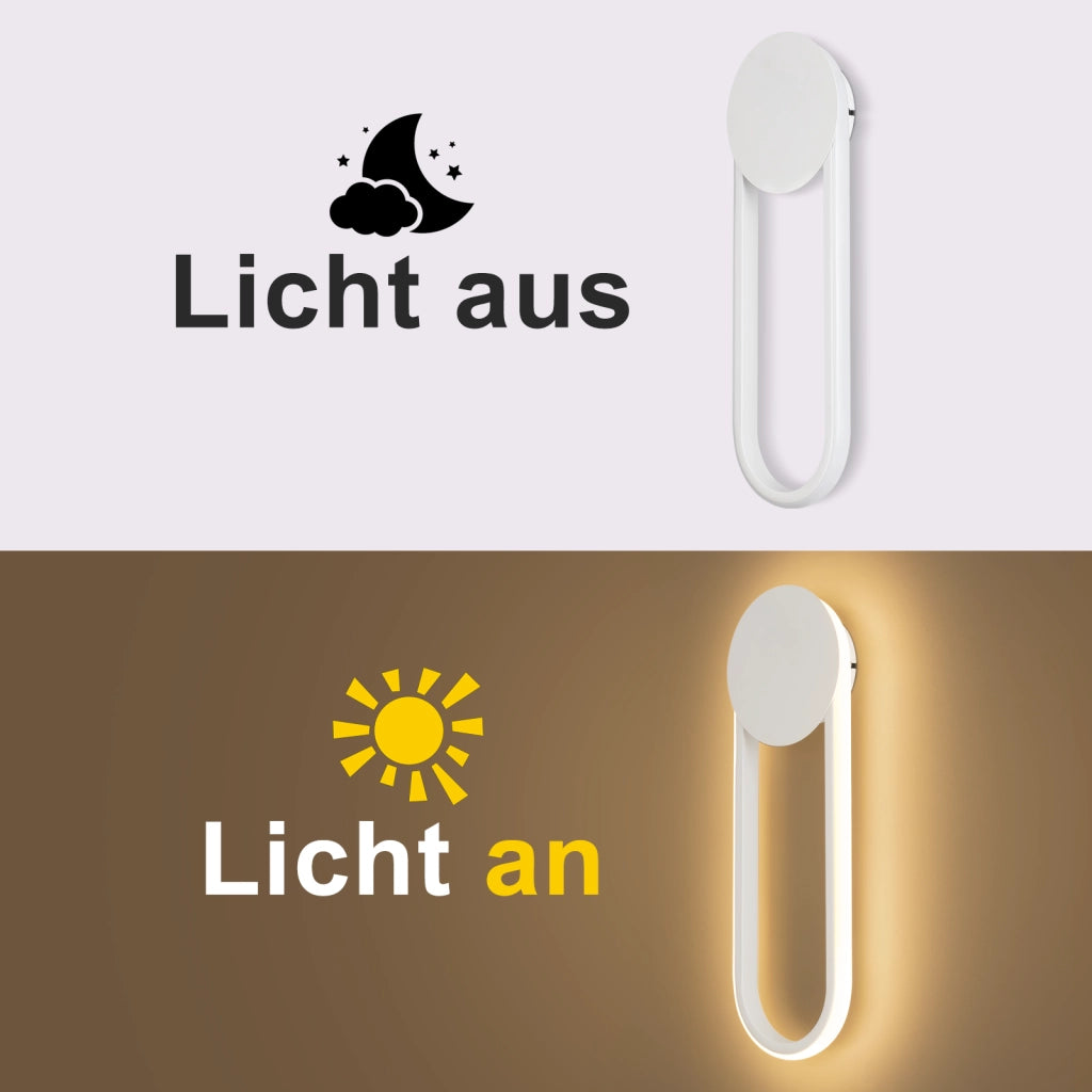 ZMH Applique LED moderna 12w 41cm 3000k bianco caldo minimalista