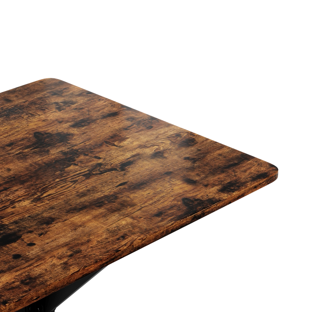Tavolino da Salotto Quadrato ¨C MINIMAL ¨C Legno e Metallo, Design Moderno, Marrone, 80x80x75 cm
