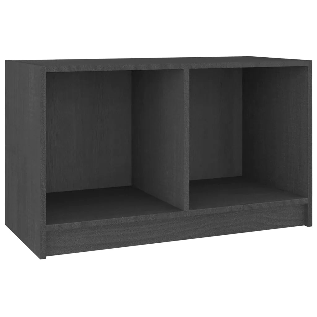 Mobile Porta TV Grigio 70x33x42 cm in Legno Massello di Pino