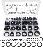 Assortimento di O-ringen in Nitrile - 385 pezzi - Nero - Resistente al calore fino a 120 ℃ - Per uso su Tappi e Lavastoviglie - Facile da Organizzare - O-ringen di Drenaggio