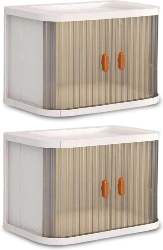 Set di contenitori opachi opachi con coperchio, set da 2 per casa e ufficio, 26,8 x 16,3 x 18,2 cm, 15,8 L