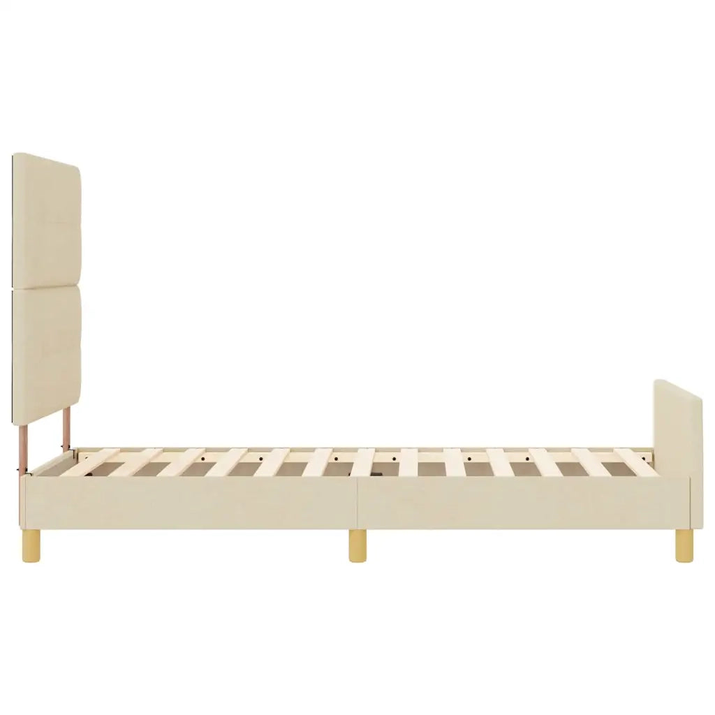 Struttura del letto con testiera Crema 90 x 200 cm Tessuto 3344702