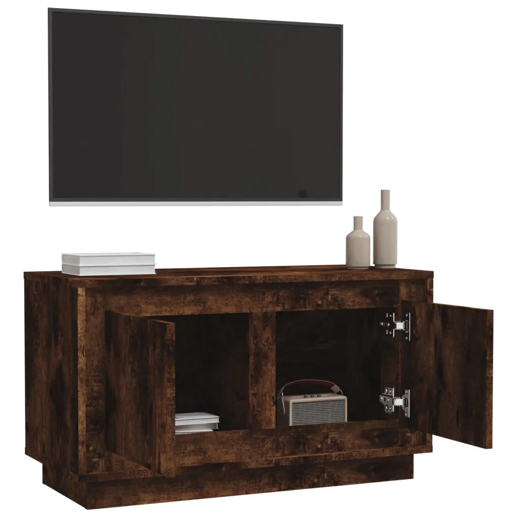 Mobile Porta TV-Mobile per TV-Credenza TV Rovere Fumo 80x35x45 cm in Legno Multistrato