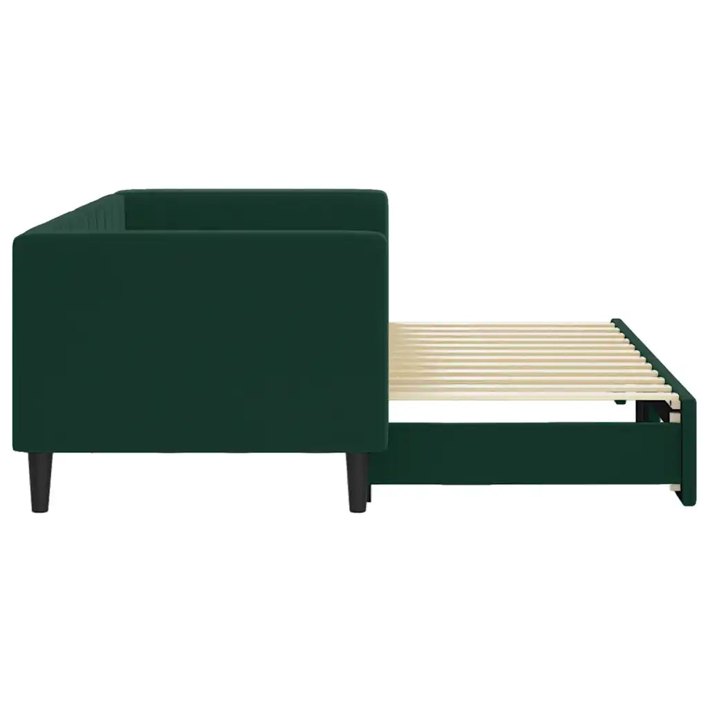 Divano Letto con Letto Estraibile Verde Scuro 80x200cm Velluto 3196686