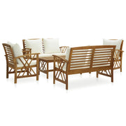 Set Divani da Giardino 5 pz con Cuscini in Massello di Acacia 3057989