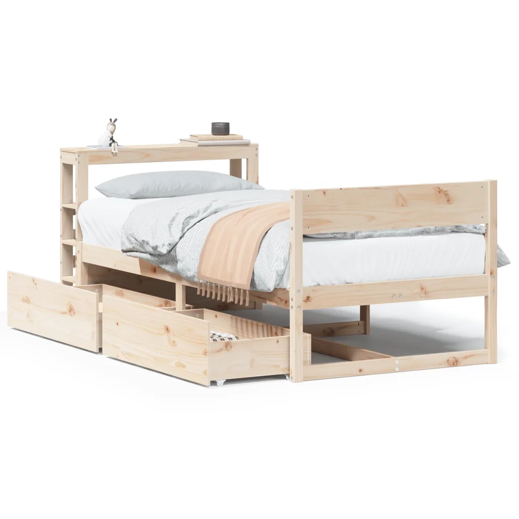 Letto senza Materasso 90x190 cm in Legno Massello di Pino